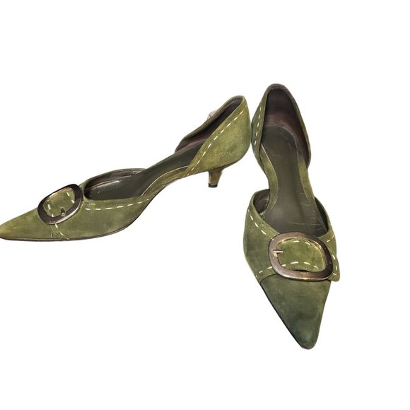 Beautiful Talbots Collection Suede Pointed Toe Kitten Heeled Shoes Size 7.5 - Picture 2 of 6